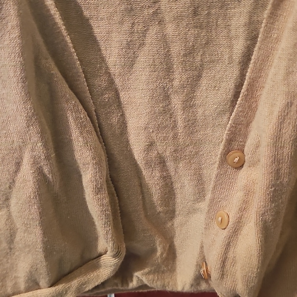 Derek Heart Girls Beige Crop Cardigan Lt. Sweater with Button Details Size Large - Picture 2 of 4